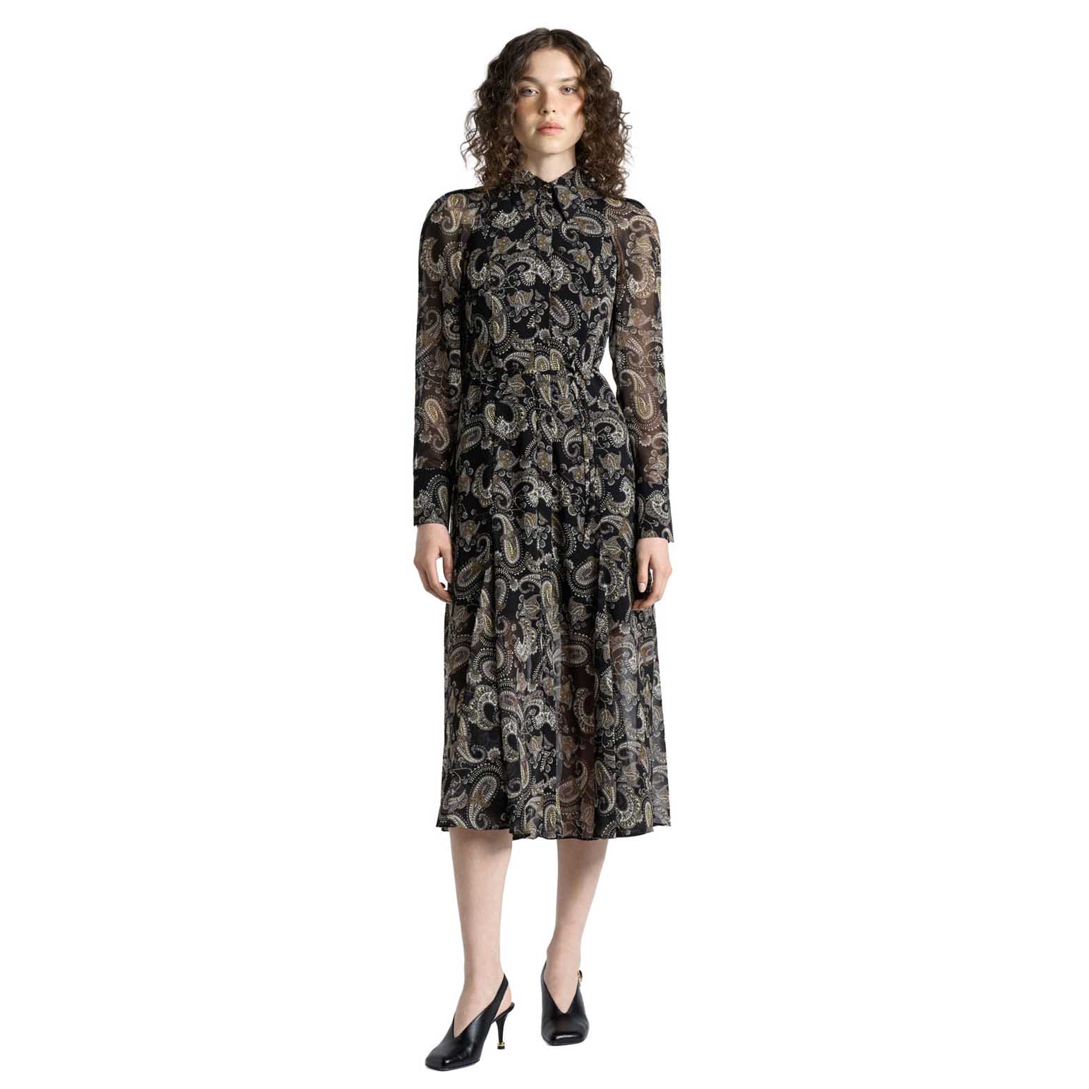 Cue Paisley Georgette Shirt Dress